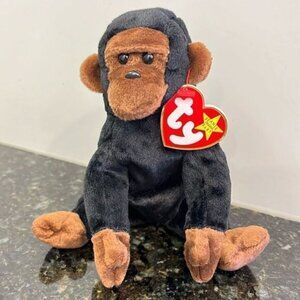 TY Congo the Gorilla Beanie Baby 1996. Size 6.5”With Ear tag
